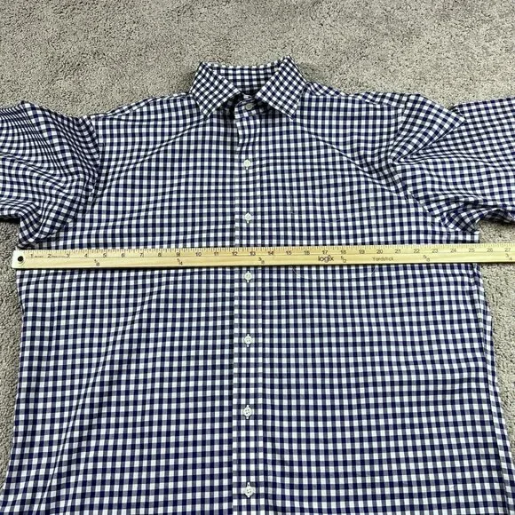 Lauren Ralph Lauren Plaid Button Down Shirt Blue White Men’s Size 16.5 / Large - Picture 5 of 7